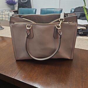 Classic Structured Tote Bag in Taupe - Women's Handbag